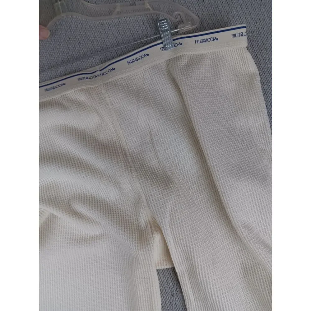 Vintage Fruit of the Loom Thermal‎ Long Johns Set Mens 2XL White Waffle Knit